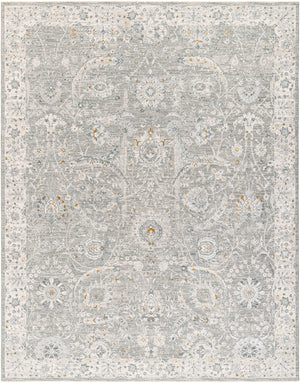 Dresden DRE-2327 9' x 12'2" Machine Woven Rug DRE2327-9122  Gray, Medium Gray, White, Light Slate, Denim, Mustard Surya