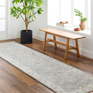 Livabliss Dresden Traditional Medallion Area Rug Machine Woven Polyester for Living and Dining Rooms Gray, Medium Gr 2'7" x 10' DRE2327-2710