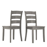 Homelegance By Top-Line Lorren Ladder Back Wood Dining Chairs (Set of 2) Grey Rubberwood