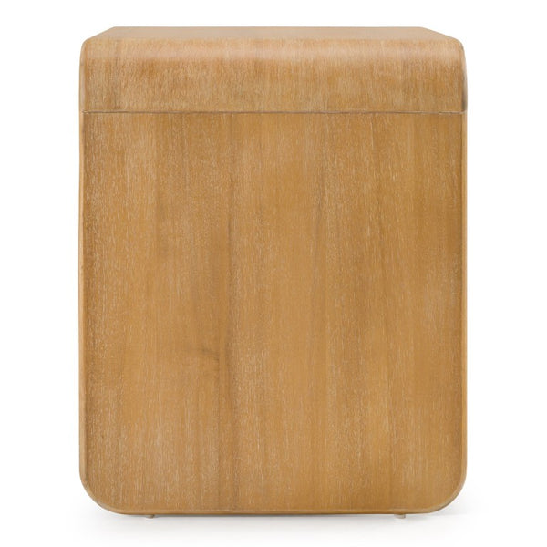 VIG Furniture Dresden Solid Acacia 2-Drawer Nightstand With Natural Grain, Black Metal Hardware, Ready-To-Use VGWD-BH-VF-BS-NAT