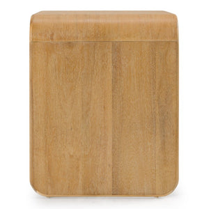 VIG Furniture Dresden Solid Acacia 1-Drawer Nightstand—Compact Modern Bedside Table, Natural Grain, Black Pull VGWD-BH-VF-ST-NAT