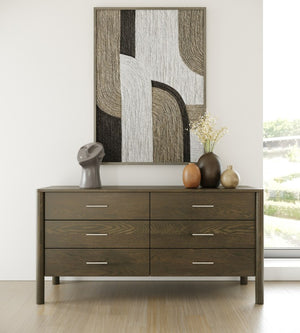 VIG Furniture Carolina Wenge 6-Drawer Dresser — Modern Night Veneer, Soft-Close Drawers, Brushed Nickel Handles VGMA-BR-167-DRS-WNG