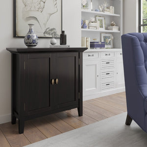 English Elm Redmond Low Storage Cabinet - Handcrafted Hickory Brown With Adjustable Shelves For Any Room B136P159527-GIGA