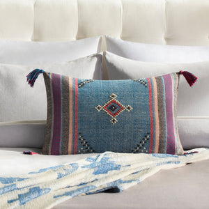Surya Darian Woven Cotton Wool Lumbar Pillow Global Pattern Handcrafted Bohemian Sofa Accent DRI001-1624P