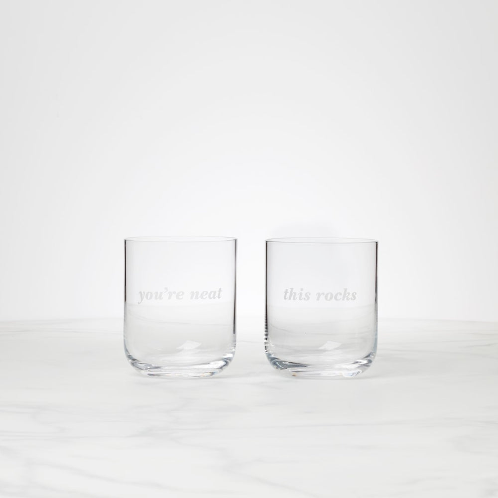 Lenox Kate Spade This Rocks & You're Neat DOF Glasses, Set of 2 Clear, NO COLOR GLASS,CRYSTAL 897458