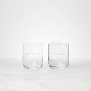Lenox Kate Spade This Rocks & You're Neat DOF Glasses, Set of 2 Clear, NO COLOR GLASS,CRYSTAL 897458