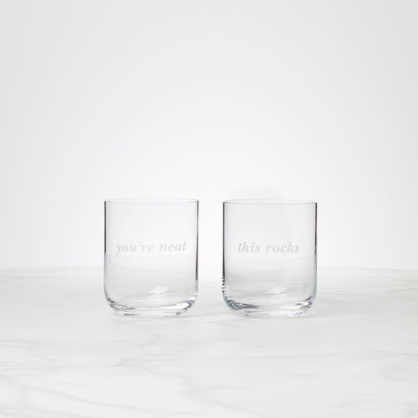 Lenox Kate Spade This Rocks & You're Neat DOF Glasses, Set of 2 Clear, NO COLOR GLASS,CRYSTAL 897458