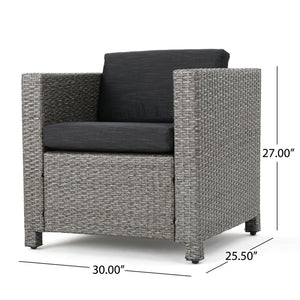 English Elm Puerta Outdoor Club Chair Woven Faux Rattan Iron Frame All Weather Patio Lounge 52979.00MBK