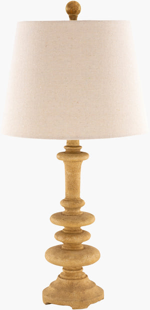 Surya Darla 24" Elegant Accent Table Lamp With Resin Body & Linen Shade For Stylish Home Décor Body, Cream,Finial, Cream,Harp, Metallic ,Brass,Cord, Brown Resin,Linen,Polyester,Resin Drl-001