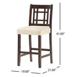 Christopher Knight Home® - Noble House - Mackinsey Brown Mahogany Acacia Counterstool with Beige Cushion