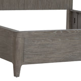 Pulaski Furniture Scott Living Griffith Queen Panel Bed Gray, Light Wood Split heart oak veneers and rubberwood solids P367-BR-K1