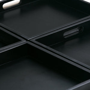 English Elm Avalon - Contemporary Square Storage Ottoman In Midnight Black With Versatile Functionality & Style B136P159742