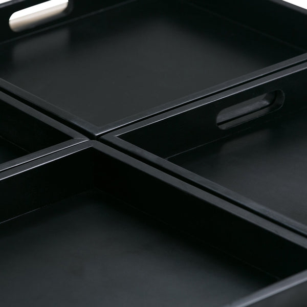 English Elm Avalon - Contemporary Square Storage Ottoman In Midnight Black With Versatile Functionality & Style B136P159742