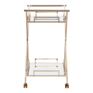 Homelegance By Top-Line Ronnie Champagne Gold Bar Cart Champagne Gold Metal