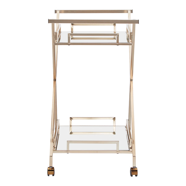 Homelegance By Top-Line Ronnie Champagne Gold Bar Cart Champagne Gold Metal