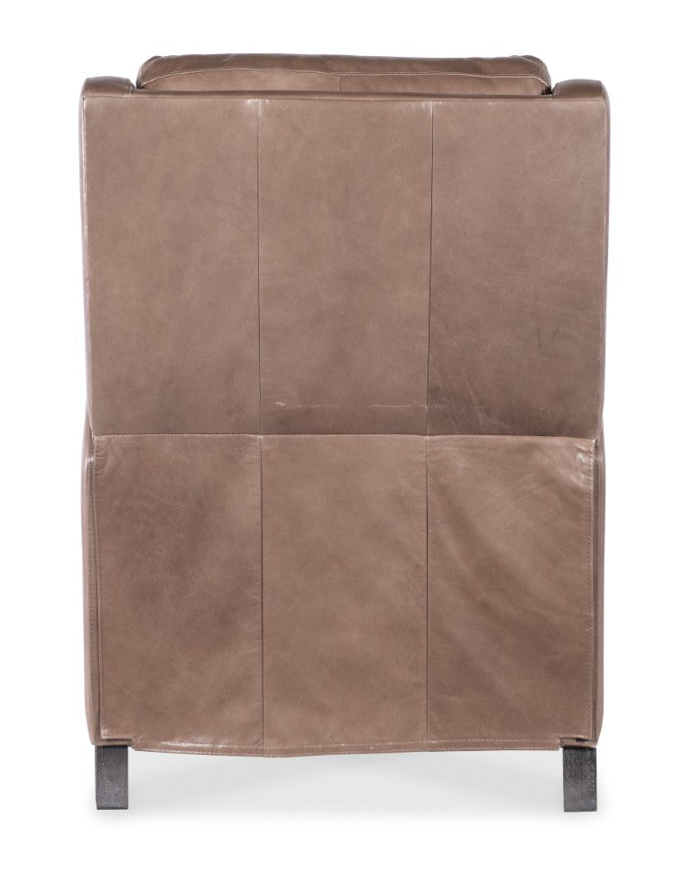 Hooker Furniture Nelson Power Recliner With Power Headrest, Usb Charging, Semi-Aniline Leather, Tapered Wood Legs Brown RC818-PH-076