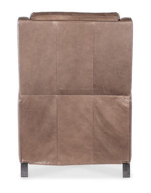 Hooker Furniture Nelson Power Recliner With Power Headrest, Usb Charging, Semi-Aniline Leather, Tapered Wood Legs Brown RC818-PH-076
