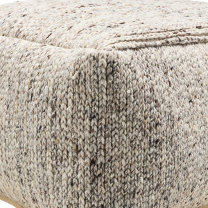 Surya Derby 14" X 24" Stylish Wool Pouf - Versatile Footrest & Seating, Durable Cotton Bottom, Chic Accent Oatmeal Wool,Cotton,Polybeads,Polybeads Drpf003-142424