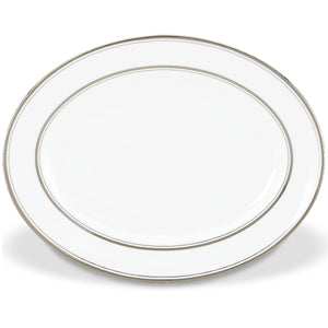 Lenox Kate Spade Library Lane Platinum 13" Oval Serving Platter White, WHITE BONE CHINA 6255434