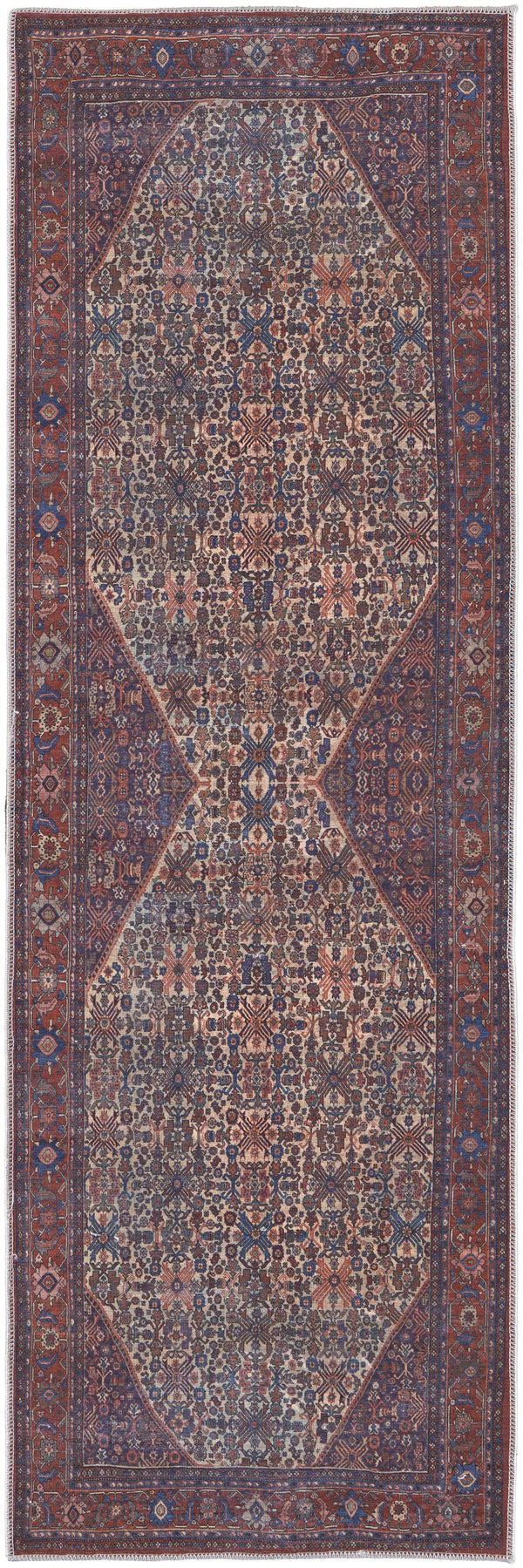 Feizy Rugs Rln39hjf Rawlins Vintage-inspired Polyester Medallion Rug – Antique Charm With Intricate Patterns & Warm Hues Red,Tan,Blue Polyester Rln39hjfbgeredi7a