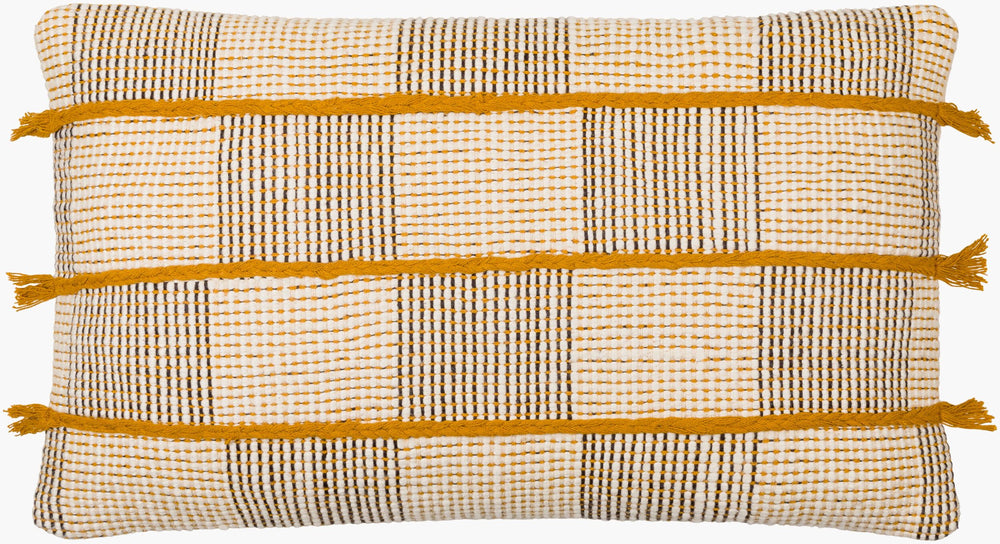 Surya Draper 14"L X 22"W Bohemian Lumbar Pillow - Eco-friendly Cotton, Colorful Embroidery & Comfort Cream Cotton,Cotton Drr001-1422