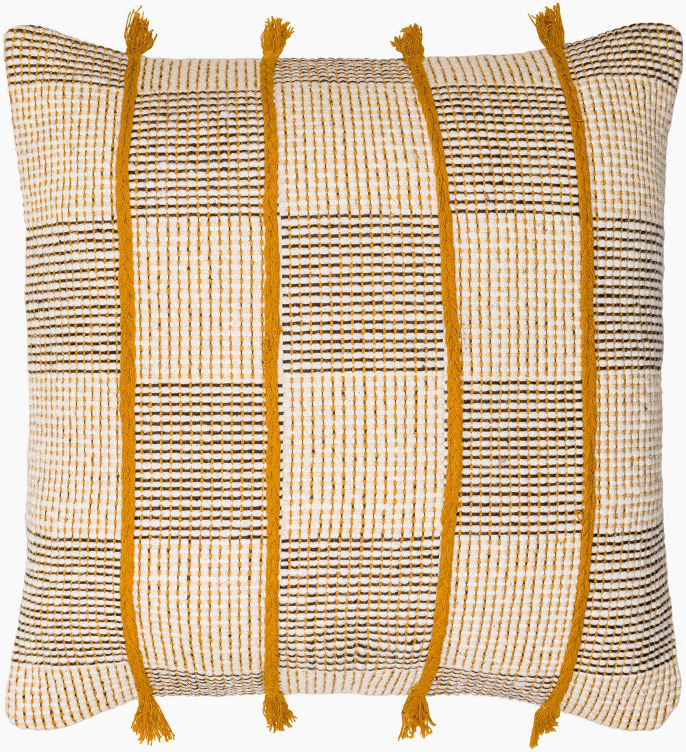 Surya Draper 18" Bohemian Accent Pillow – Colorful Cotton Cushion With Unique Patterns For Eco-friendly Decor Cream Cotton,Cotton Drr001-2020p