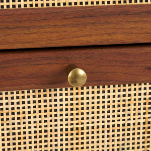 Safavieh Aino 6 Drawer Dresser Walnut 60.7" x 17.7" x 32.2"