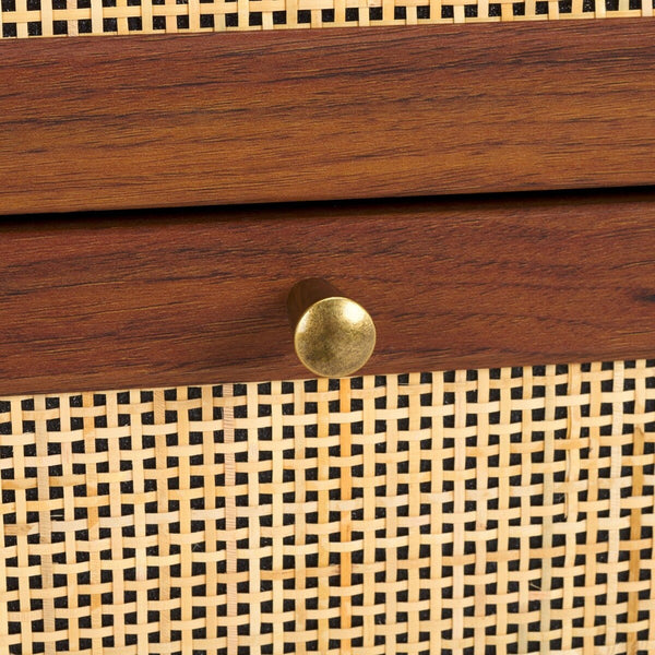 Safavieh Aino 6 Drawer Dresser Walnut 60.7" x 17.7" x 32.2"