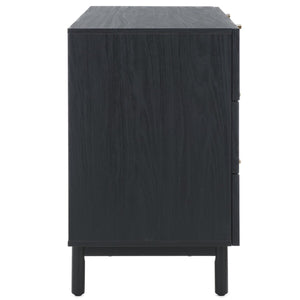 Safavieh Aino 6 Drawer Dresser Black 60.7" x 17.7" x 32.2"