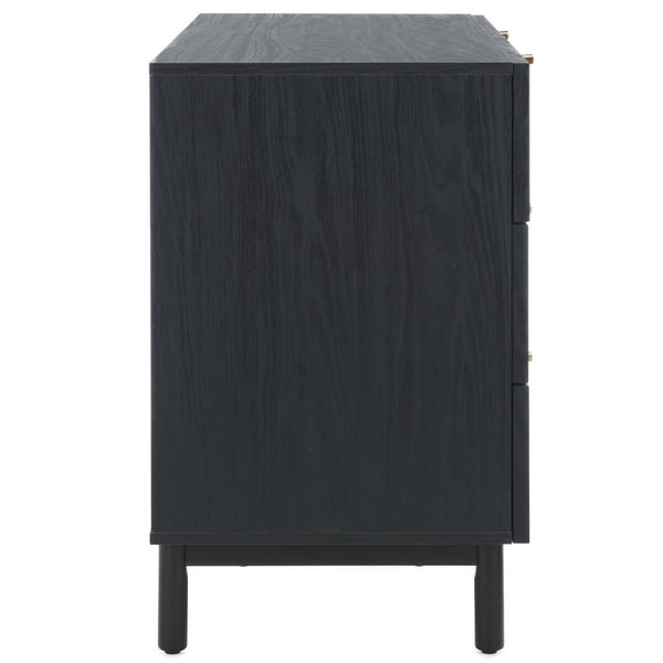 Safavieh Aino 6 Drawer Dresser Black 60.7" x 17.7" x 32.2"
