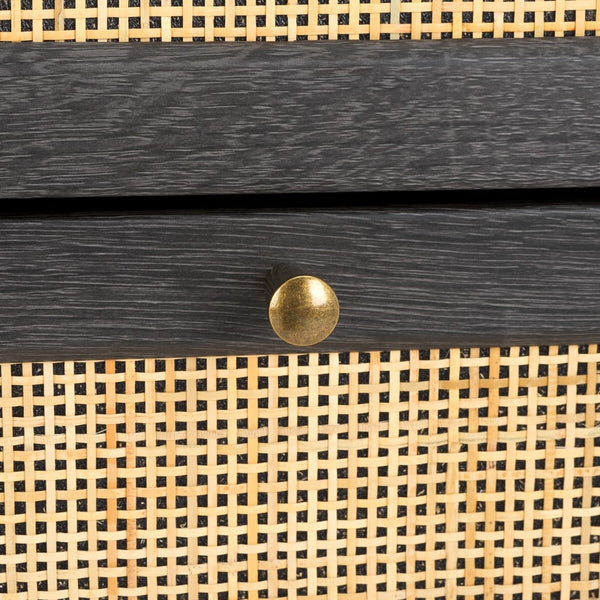 Safavieh Aino 6 Drawer Dresser Distressed Black 60.7" x 17.7" x 32.2"