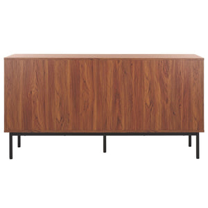 Safavieh Axelle 6 Drawer Dresser Walnut / Black / Black 63.1" x 18.5" x 32.4"