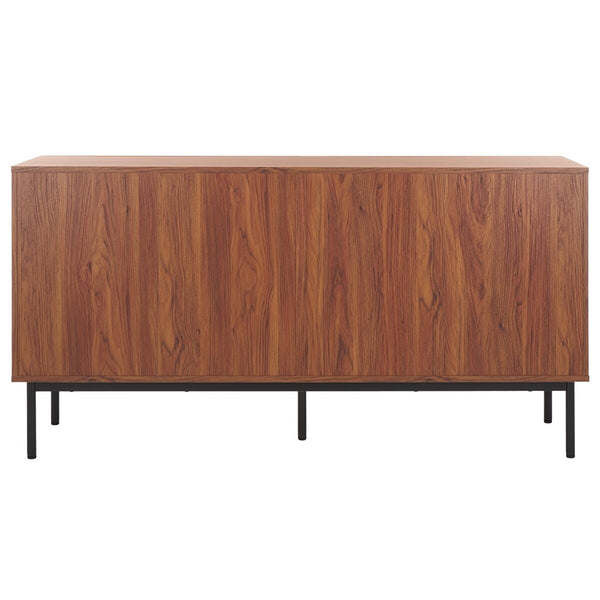 Safavieh Axelle 6 Drawer Dresser Walnut / Black / Black 63.1" x 18.5" x 32.4"