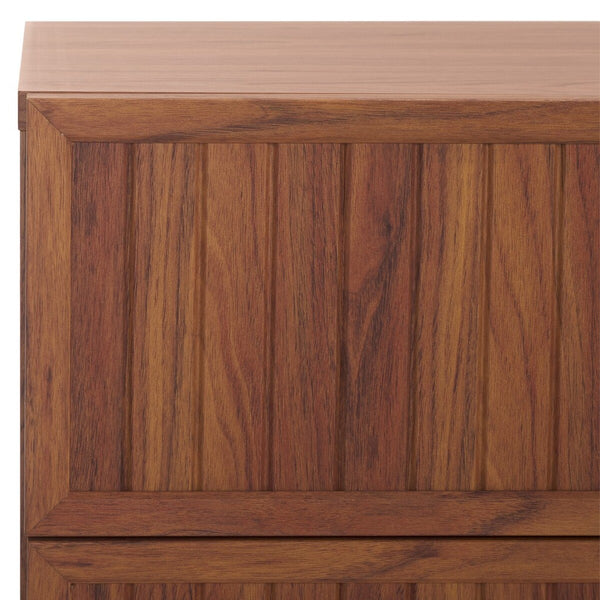 Safavieh Axelle 6 Drawer Dresser Walnut / Black / Black 63.1" x 18.5" x 32.4"