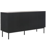 Safavieh Axelle 6 Drawer Dresser Black / Black / Gold 63.1" x 18.5" x 32.4"