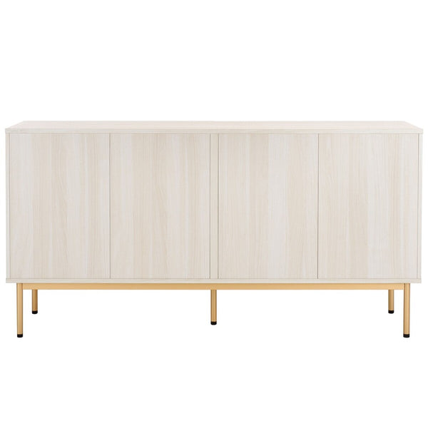 Safavieh Axelle 6 Drawer Dresser White / Gold / Gold 63.1" x 18.5" x 32.4"