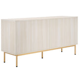 Safavieh Axelle 6 Drawer Dresser White / Gold / Gold 63.1" x 18.5" x 32.4"