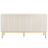 Safavieh Axelle 6 Drawer Dresser White / Gold / Gold 63.1" x 18.5" x 32.4"