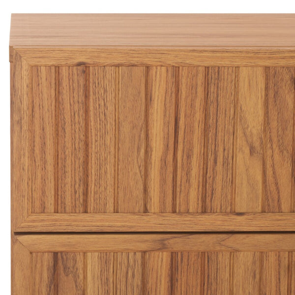 Safavieh Axelle 6 Drawer Dresser Oak / Black / Black  63.1" x 18.5" x 32.4"