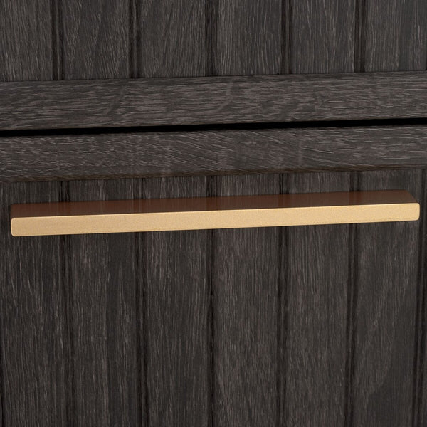 Safavieh Axelle 6 Drawer Dresser Distressed Black / Gold / Gold 63.1" x 18.5" x 32.4"