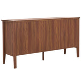 Safavieh Sondra 6 Drawer Dresser Walnut / Gold 63" x 18.5" x 33.4"