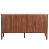 Safavieh Sondra 6 Drawer Dresser Walnut / Gold 63" x 18.5" x 33.4"