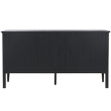 Safavieh Sondra 6 Drawer Dresser Black / Gold  63" x 18.5" x 33.4"