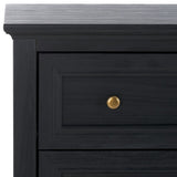 Safavieh Sondra 6 Drawer Dresser Black / Gold  63" x 18.5" x 33.4"