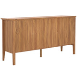 Safavieh Sondra 6 Drawer Dresser Oak / Gold 63" x 18.5" x 33.4"