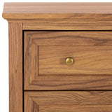 Safavieh Sondra 6 Drawer Dresser Oak / Gold 63" x 18.5" x 33.4"