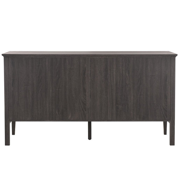 Safavieh Sondra 6 Drawer Dresser Distressed Black / Gold 63" x 18.5" x 33.4"