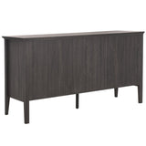 Safavieh Sondra 6 Drawer Dresser Distressed Black / Gold 63" x 18.5" x 33.4"