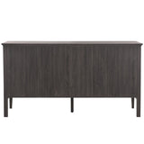 Safavieh Sondra 6 Drawer Dresser Distressed Black / Gold 63" x 18.5" x 33.4"