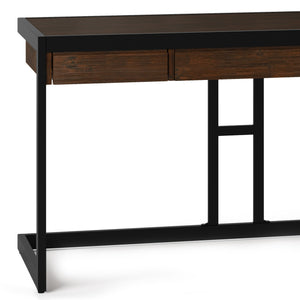 English Elm Erina Desk In Farmhouse Brown - Rustic Solid Acacia With Modern Metal Frame & Functional Storage Solutions B136P158624